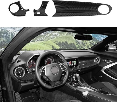 RT-TCZ Center Console Dashboard Panel Trim Cover Kit Meter Frame Interior Decoration Accessories for Chevrolet Camaro 2016-2022,Carbon Fiber Grain in Saudi Arabia