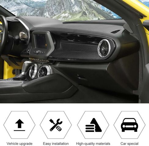 RT-TCZ Center Console Dashboard Panel Trim Cover Kit Meter Frame Interior Decoration Accessories for Chevrolet Camaro 2016-2022,Carbon Fiber Grain in Saudi Arabia