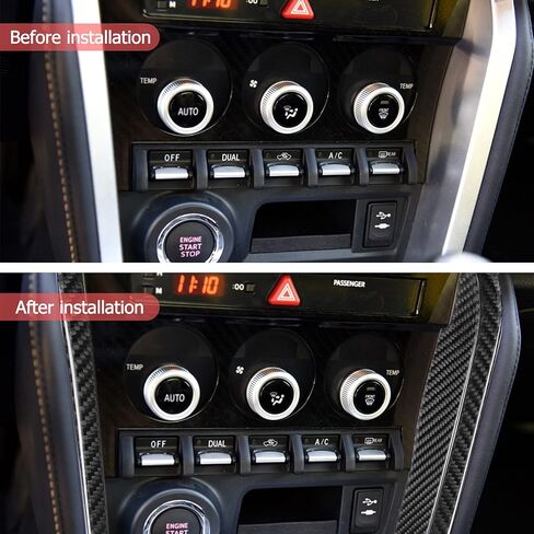 SUNJIKA Compatible with Carbon Fiber 4PCS Center Consoles Multimedia Knob Frame Strip Trim Sticker Interior Accessories for Subaru BRZ Scion FR-S Toyota 86 2016 2017 2018 2019 2020 (Black) in Saudi Arabia