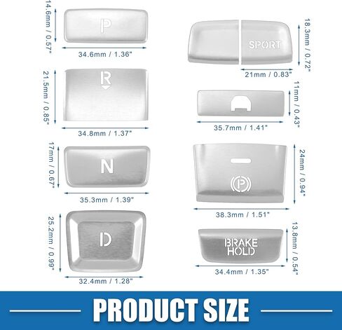 Gear Shift Switch Panel Electronic Handbrake Button Cover Trim for Honda Accord 2018-2022 Hybrid Version Silver Tone (Set of 9) in Saudi Arabia