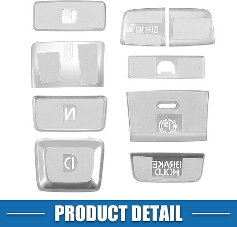 Gear Shift Switch Panel Electronic Handbrake Button Cover Trim for Honda Accord 2018-2022 Hybrid Version Silver Tone (Set of 9) in Saudi Arabia