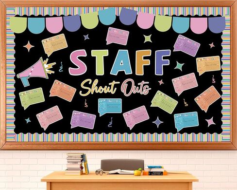 Staff Shout Out Bulletin Board Decorations Staff Shout Outs Bulletin Board Set Appreciation and Recognition DIY Craft Cutouts for School Classroom Office Employee Appreciation Wall Door Decor Supplies in Saudi Arabia