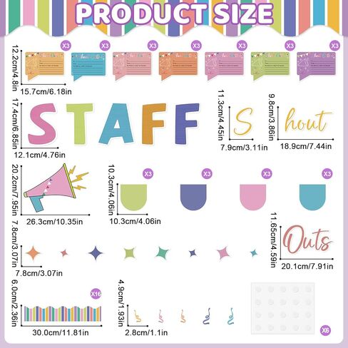 Staff Shout Out Bulletin Board Decorations Staff Shout Outs Bulletin Board Set Appreciation and Recognition DIY Craft Cutouts for School Classroom Office Employee Appreciation Wall Door Decor Supplies in Saudi Arabia