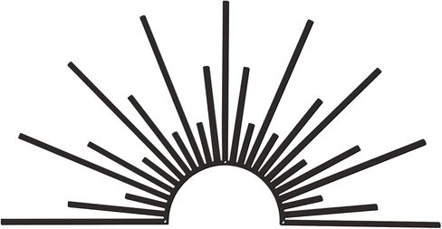 Bnesi Sun Metal Wall Art ديكور جدار الشمس ديكور معدني أسود لغرفة المعيشة وغرفة النوم ديكور المنزل الحديث هدية فريدة من نوعها لبيت جديد لعشاق الفن المنزلي على طراز بوهو البسيط (أسود) in Kuwait