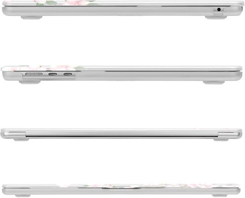 حافظة MOSISO متوافقة مع جهاز MacBook Air 15 بوصة 2026 2025 2024 2023 الإصدار M4 A3241 M3 A3114 M2 A2941 شاشة عرض شبكية العين السائلة ومعرف اللمس، غطاء صلب من البلاستيك الواقي وغطاء لوحة المفاتيح، زهور الخوخ الربيعية in Saudi Arabia