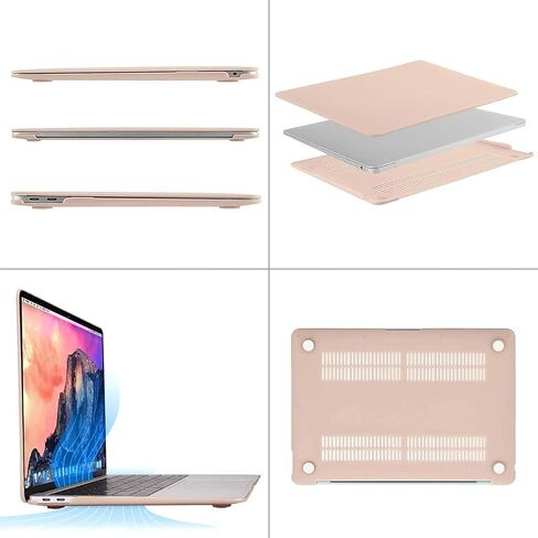 MOSISO Compatible with MacBook Air 13 inch Case 2022 2021 2020 2019 2018 Release A2337 M1 A2179 A1932, Faux Suede Leather Laptop Sleeve with Small Bag& Keyboard Cover Skin, Camel&Apricot in Saudi Arabia