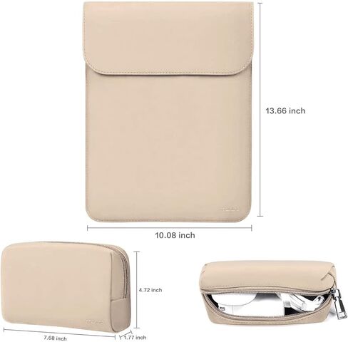MOSISO Compatible with MacBook Air 13 inch Case 2022 2021 2020 2019 2018 Release A2337 M1 A2179 A1932, Faux Suede Leather Laptop Sleeve with Small Bag& Keyboard Cover Skin, Camel&Apricot in Saudi Arabia