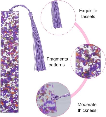 قطعتان من علامات الكتب لقراءة الأطفال، إشارات مرجعية من الأكريليك الوردي والأرجواني للفتيات إشارات مرجعية لطيفة مع شرابات، مثالية للقراءة، هدايا لمحبي الكتب in Kuwait