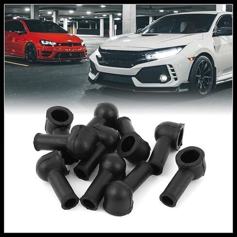 Terminal Insulating Covers 12mm x 8mm 10 Pcs Black Replacement Durable Material in Kuwait