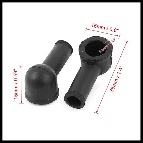 Terminal Insulating Covers 12mm x 8mm 10 Pcs Black Replacement Durable Material in Kuwait