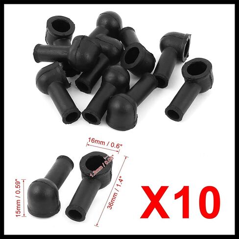 Terminal Insulating Covers 12mm x 8mm 10 Pcs Black Replacement Durable Material in Kuwait