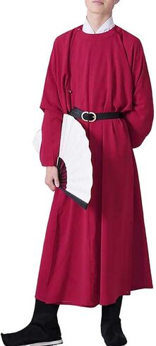 Men's Traditional Hanfu Costume Straight Sleeve Round Neck Robe Song Dynasty Chinese Hanfu in Saudi Arabia
