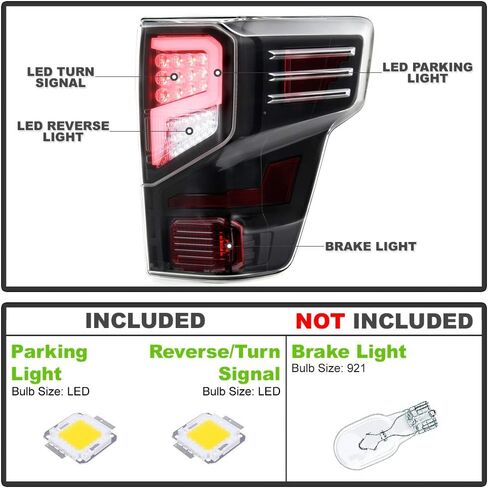 ACANII - لـ [طراز OEM غير LED فقط] 2016-2021 نيسان تيتان | مجموعة مصابيح الفرامل الخلفية لمصابيح الفرامل LED باللون الأسود من Titan XD in Saudi Arabia