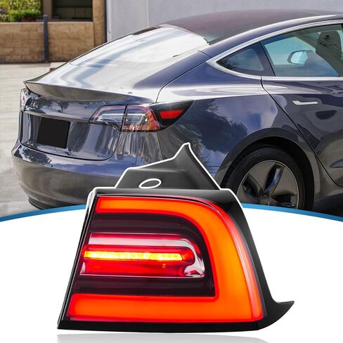 3 Pin Compatible with 2017-2022 Tesel M3 Rear Tail Light Full LED Type 1077397/107739700G Passenger Side(Not compatible with 2023-2024 Tesla Model 3) in Kuwait