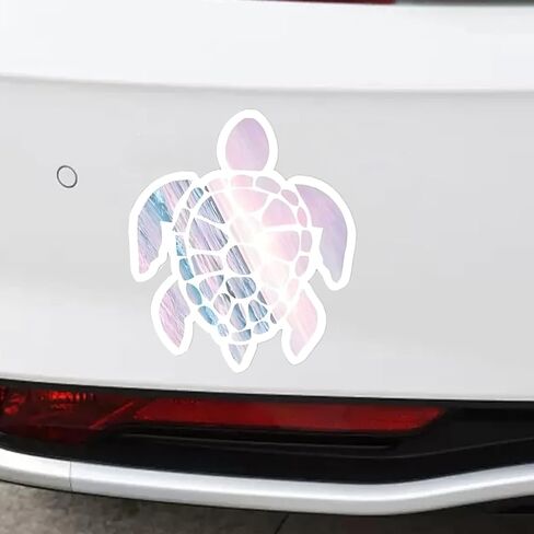 Cute Sea Turtle Car Sticker Decal, Waterproof Vinyl Auto Bumper Sticker, Funny Vehicle Exterior Decoration Decal for Car, Truck, SUV, Window, Laptop, Wall (Blue) in Saudi Arabia