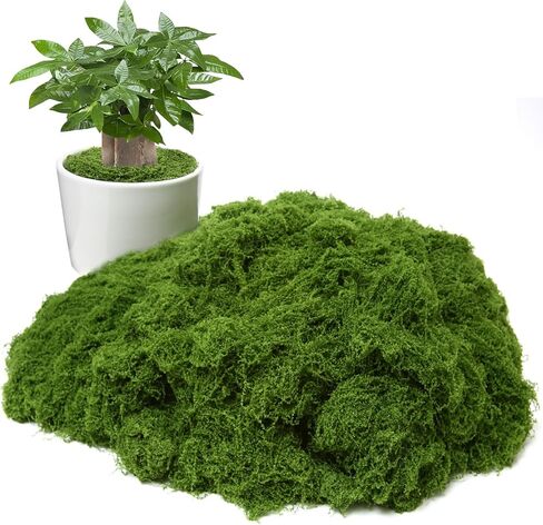 طحلب أخضر صناعي للنباتات بوعاء، 24.7 أونصة ديكور طحلب وهمي للنباتات الداخلية، الحاويات الزجاجية، الزفاف، الحدائق، الحرف اليدوية (أخضر داكن) in Kuwait