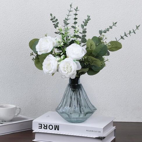120 PCS 6 Kinds Mixed Eucalyptus Leaves Stems, Bulk Fake Silver Dollar Eucalyptus Leaves Stems, Artificial Plants Greenery for Wedding Vase Decor, DIY Bouquets and Floral Arrangement in Saudi Arabia