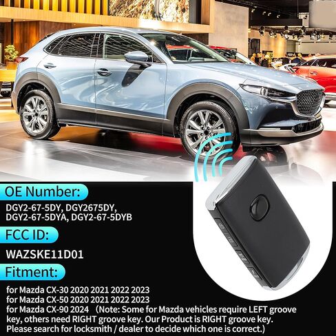 X AUTOHAUX WAZSKE11D01 315Mhz Replacement Keyless Entry Remote Smart Key Fob for Mazda CX-30 CX-50 2020 2021 2022 2023 for Mazda CX-90 2024 DGY2-67-5DY 6A Chip 4 Buttons in Saudi Arabia