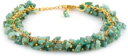 سوار مجموعة من الأحجار الكريمة الطبيعية المصقولة، مجوهرات بوهيمية مصنوعة يدويًا، أحجار خرز شذرات، كريستالات علاجية، سلسلة قابلة للتعديل مطلية بالذهب عيار 14 قيراط، هدية عيد الميلاد للنساء in Kuwait