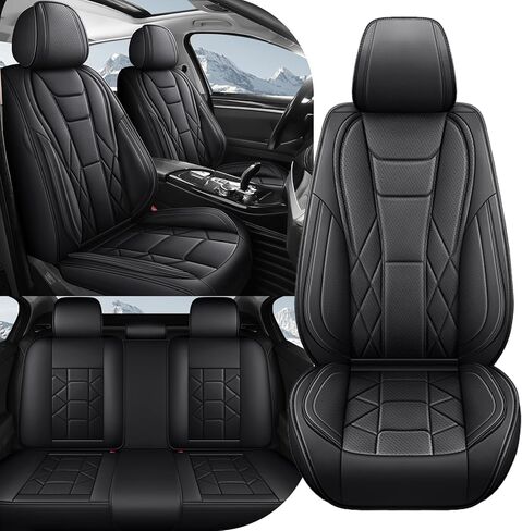 أغطية مقاعد السيارة لسيارة Nissan Rogue 2014-2026 الفاخرة المقاومة للماء من جلد نابا مجموعة كاملة من أغطية المقاعد، واقيات مقاعد رياضية مخصصة مضادة للانزلاق مع وسادة هوائية جانبية متوافقة (بيج) in Kuwait