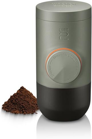 WACACO Minipresso GR2 Espresso Machine Compatible Ground Coffee, Portable Coffee Maker 18 Bar Manually Operated, Espresso Maker On The Go,Ultra-Small For Travel Camping Fishing Climbing Riding in Kuwait