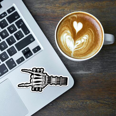 Guitar Sticker 8 Pcs (Large Size) Vinyl Stickers Laptop Waterproof Decal for Car Bumper Water Bottle Notebook Luggage Window Party Birthday Decorations - Size 4 Inches in Kuwait