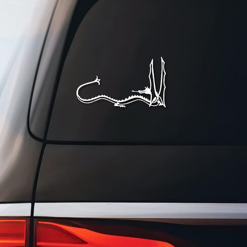 Rings Lord Dragon Sticker Decal Notebook Car Laptop 5.5"x3.25" (White) in Saudi Arabia