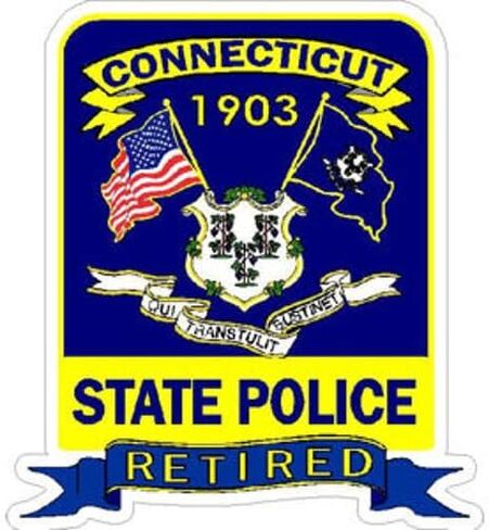 ION Graphics 4 Inch Connecticut State Police Trooper Retired Vinyl Sticker Decal Size: 4x4 Inches in Saudi Arabia