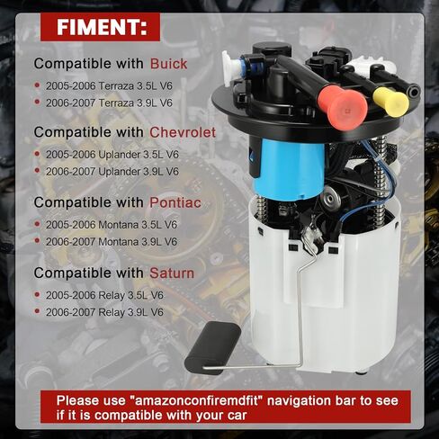 E3717M Electric Fuel Pump Module Assembly Compatible with Buick Terraza,Compatible with Chevrolet Uplander,for Pontiac Montana,for Saturn Relay 2005-2007 3.5L 3.9L V6 Replaces# P76234M FG0406 E3717M in Kuwait