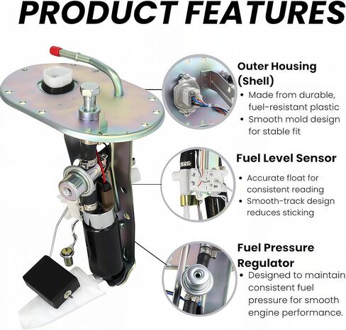 Fuel Pump Assembly w/Filter Compatible with 1996 1997 1998 1999 2000 Toyota Rav4 XA10 SXA10 SXA11 SXA15 SXA16 Replace # 77203-42010 7720342010 in Kuwait