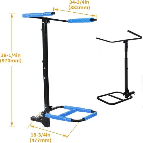 حامل قوارب الكاياك المزدوج المحسن للمركبات الترفيهية والشاحنات وسيارات الدفع الرباعي - حل التخزين العمودي للتركيب - يحمل قوارب الكاياك حتى 12 قدمًا in Kuwait
