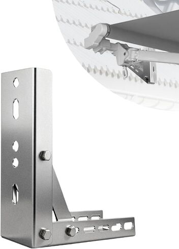 دعامة تثبيت عالمية للمظلات القابلة للسحب، مجموعة تركيب سقف حديدية شديدة التحمل، إطار دعم مظلة بزاوية قابلة للتعديل للفناء والشرفة وظل النافذة، فضي in Kuwait