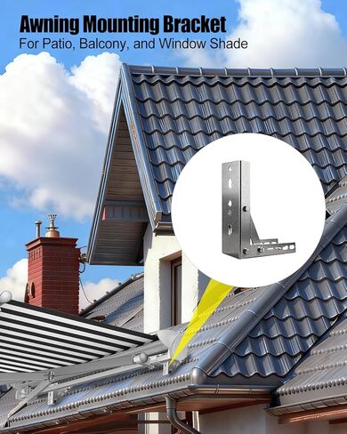 دعامة تثبيت عالمية للمظلات القابلة للسحب، مجموعة تركيب سقف حديدية شديدة التحمل، إطار دعم مظلة بزاوية قابلة للتعديل للفناء والشرفة وظل النافذة، فضي in Kuwait