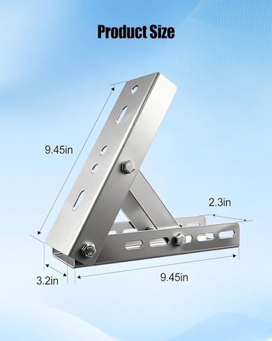 دعامة تثبيت عالمية للمظلات القابلة للسحب، مجموعة تركيب سقف حديدية شديدة التحمل، إطار دعم مظلة بزاوية قابلة للتعديل للفناء والشرفة وظل النافذة، فضي in Kuwait