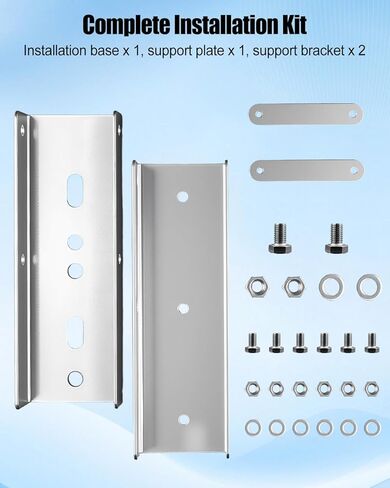 دعامة تثبيت عالمية للمظلات القابلة للسحب، مجموعة تركيب سقف حديدية شديدة التحمل، إطار دعم مظلة بزاوية قابلة للتعديل للفناء والشرفة وظل النافذة، فضي in Kuwait