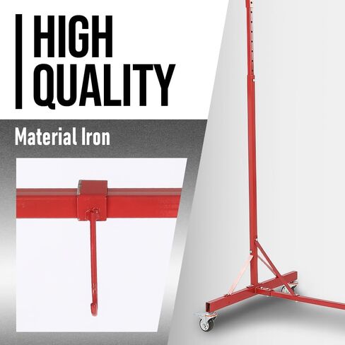 G-PLUS 5ft-7ft Adjustable Paint Stand Automotive Painting Rack 8 Hooks w/ 4 Swiveling Wheels Auto Body Stand for Painting Drying Rack Red in Saudi Arabia