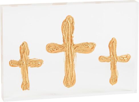 Mud Pie Triple Acrylic Cross Plaque; 5" x 7 1/4" in Saudi Arabia