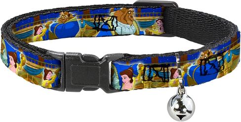 Buckle-Down Breakaway Cat Collar - Beast & Belle Ball Scene Poses - 1/2" Wide - Fits 8-12" Neck - Medium in Saudi Arabia
