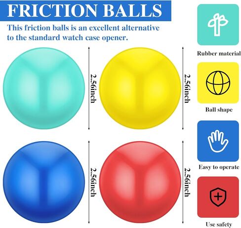4 Pcs Watch Case Open Ball Set with 4 Needles Rubber Ball Remover Tool for Easy Opening and Closing Watch Backs Battery Change(Red, Yellow, Blue, Green) in Kuwait
