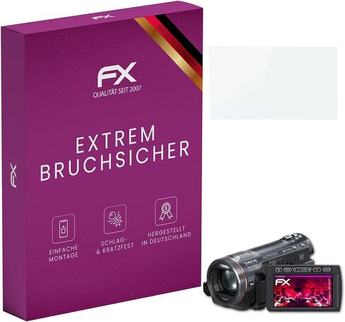 atFoliX Plastic Glass Protective Film Compatible with Panasonic HDC-SD707 Glass Protector, 9H Hybrid-Glass FX Glass Screen Protector of Plastic in Kuwait