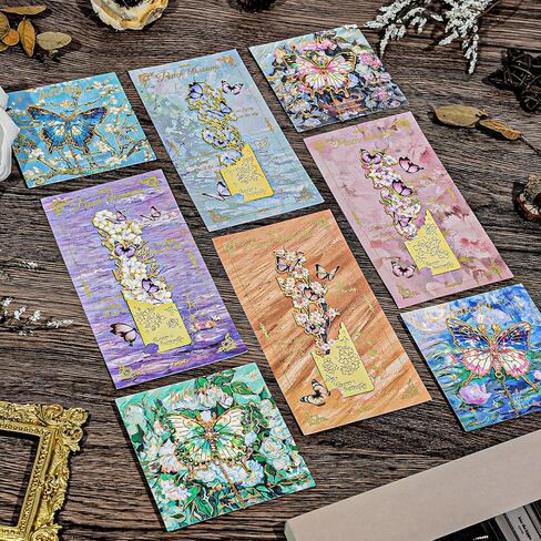 8 قطع من الإشارات المرجعية الذهنية على شكل فراشة مع سلسلة، لوحة زيتية ذهبية مجوفة علامات كتاب لطيفة لقراءة النساء محبي الكتب والكتاب والأطفال والمراهقين in Kuwait