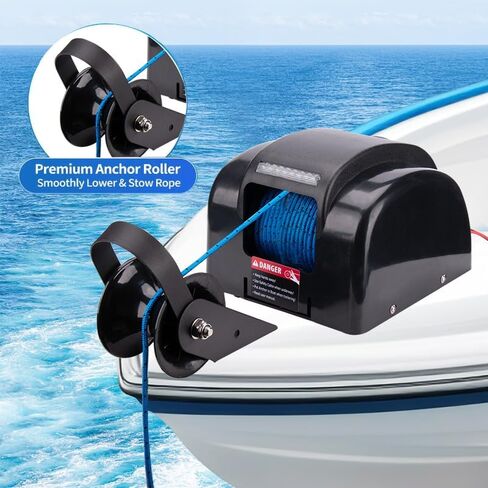 Electric Anchor Winch,Marine Anchor Winch 12V,Saltwater Boat Anchor Windlass Kit with Wireless Remote Control,Heavy Duty Towing Winches in Kuwait