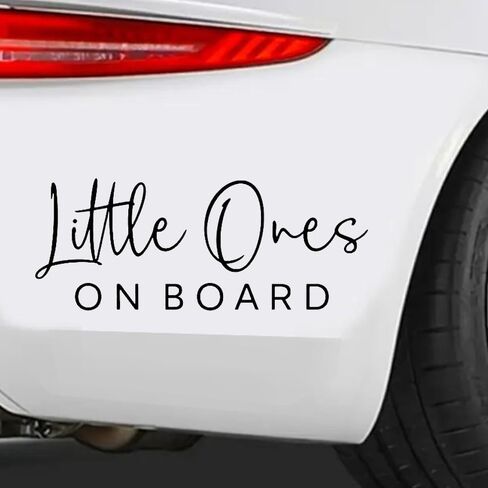 2pcs 7.87"x3.15" Durable Build, Little Ones On Board Vinyl Car Sticker - Durable, Weather-Resistant Decal for Cars, Laptops, Trucks, and Walls, Wall Decor Sticker #2BZ313 (White) in Saudi Arabia