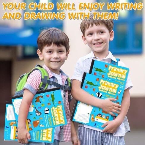 48 Pcs Primary Composition Notebook K-2 with Picture Space Primary Journal Grades K-2 Animal Print 50 Sheet (100 Pages) Drawing and Writing Notebook for Preschool, 1st 2nd Grade (Blue Color) in Kuwait