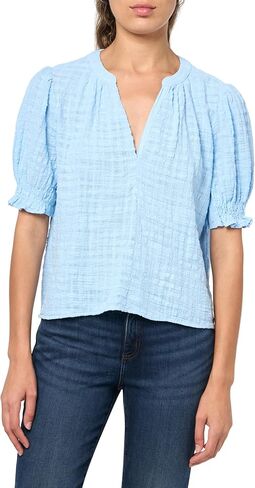 Velvet by Graham & Spencer Women's Bonita Textured Gauze Blouse in Saudi Arabia