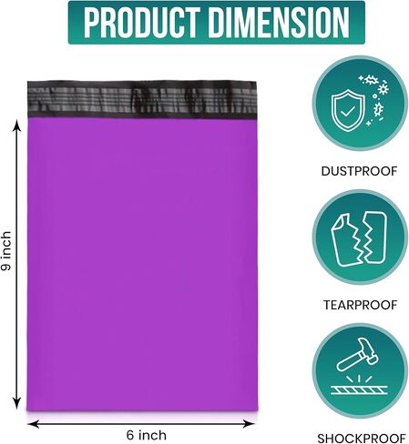 Levex - #1 6x9 [2000 Pack] Purple Poly Mailers Shipping Bags, Strong Mailing Envelopes, Multipurpose Mailers, Waterproof & Tear Resistant, Self-Sealing 2 Mil in Kuwait