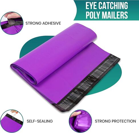 Levex - #1 6x9 [2000 Pack] Purple Poly Mailers Shipping Bags, Strong Mailing Envelopes, Multipurpose Mailers, Waterproof & Tear Resistant, Self-Sealing 2 Mil in Kuwait