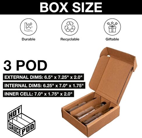 5 oz Woozy Hot Sauce Bottle Box Sample Kit – 1, 2, 3, 4 & 5-Bottle Shipping Boxes, Kraft Corrugated Mailers 8x2x2.5 to 11.3x7.5x2.4 in, Made in USA, 5-Pack in Saudi Arabia