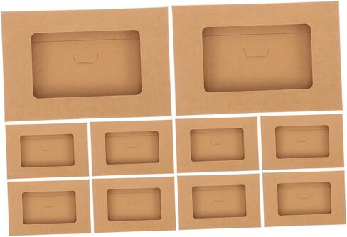 Uonlytech 10pcs Kraft Paper Postcard Boxes Open Window Sturdy Envelop Case for Postcard Storage and Mailing for Home and Office Use in Saudi Arabia