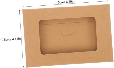 Uonlytech 10pcs Kraft Paper Postcard Boxes Open Window Sturdy Envelop Case for Postcard Storage and Mailing for Home and Office Use in Saudi Arabia